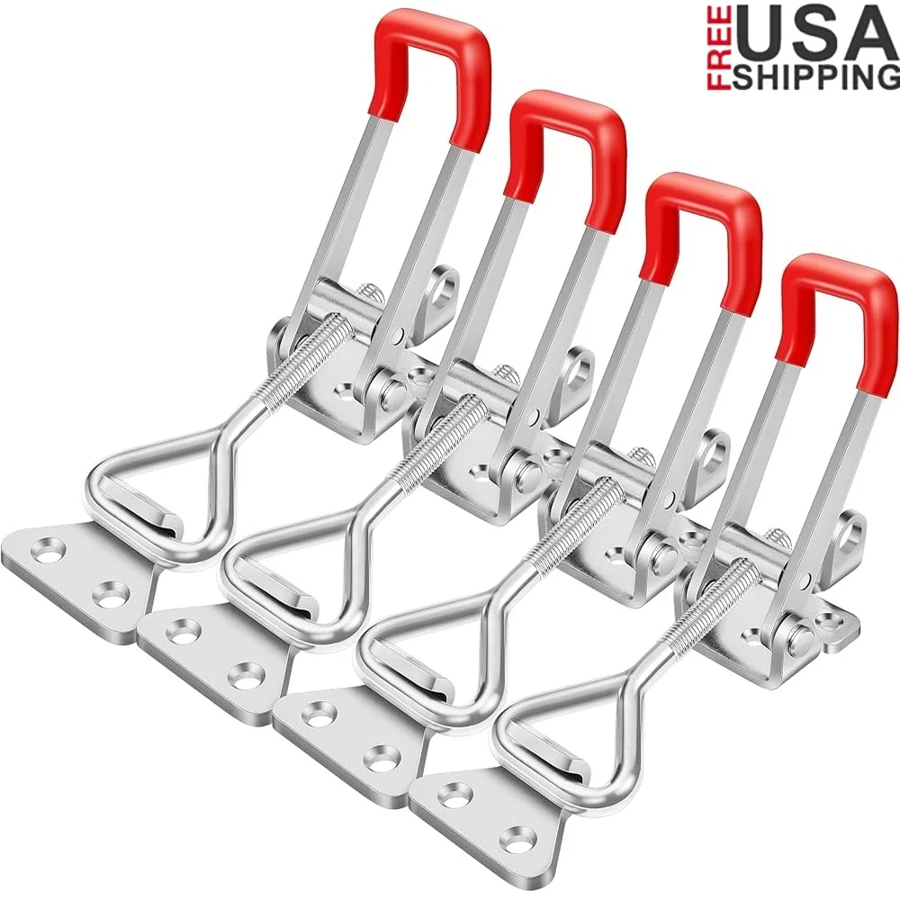 Heavy Duty Toggle Latch Clamp 4 Pack Adjustable 1400Lbs Load Capacity Zinc Plated Carbon Steel Door Locking Mechanism Industrial
Heavy Duty Toggle Latch Clamp 4 Pack Adjustable 1400Lbs Load Capacity Zinc Plated Carbon Steel Door Locking Mechanism Industrial