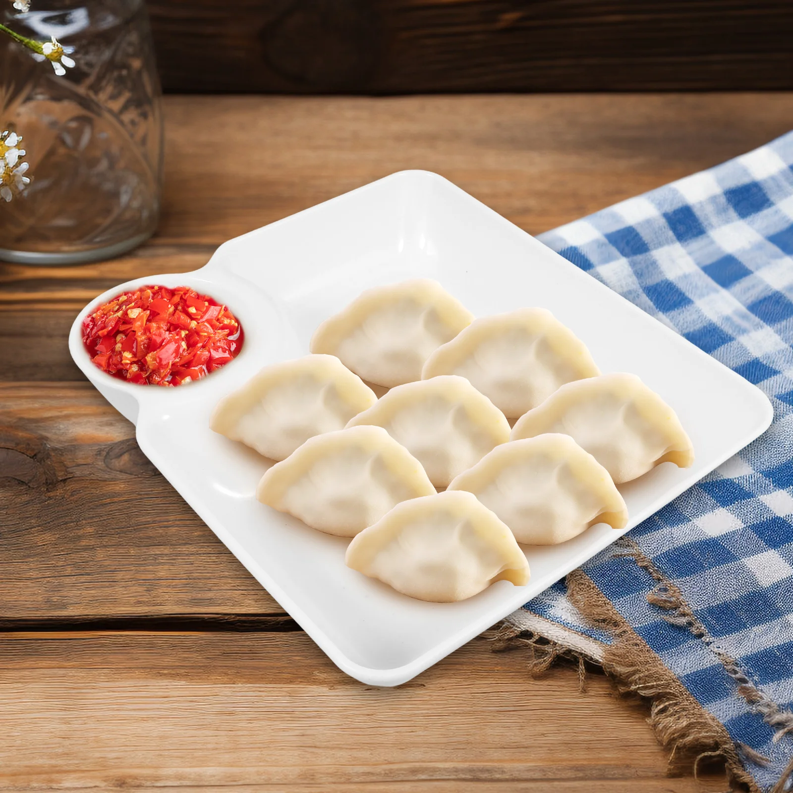 8Pcs Square Dipping Sauce Plates Divided Serving Tray with Compartment for Dumplings Chip Dip Bowl Entertaining Essential
8Pcs Square Dipping Sauce Plates Divided Serving Tray with Compartment for Dumplings Chip Dip Bowl Entertaining Essential