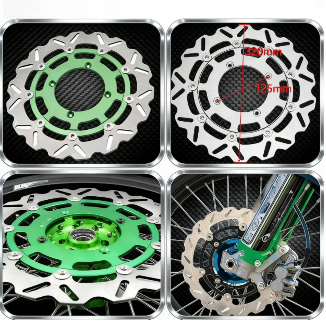 Floating Front Rear Brake Disc Rotor 320mm Fit Kawasaki KX250 KX450 KX250F KX450F 2006-2021
Floating Front Rear Brake Disc Rotor 320mm Fit Kawasaki KX250 KX450 KX250F KX450F 2006-2021