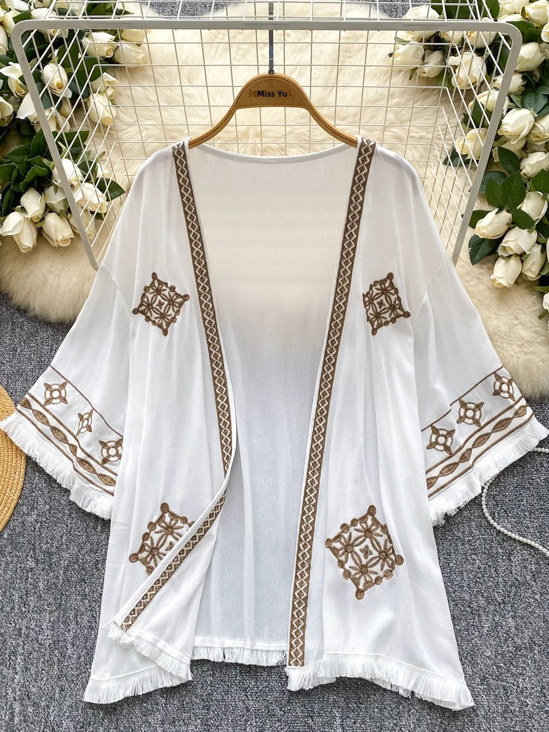 Sweet n Sle Women's Open Cardigan Summer 2025 Heavy Embroidery Loose Tassel Top Long Sve Commute Faion
Sweet n Sle Women's Open Cardigan Summer 2025 Heavy Embroidery Loose Tassel Top Long Sve Commute Faion