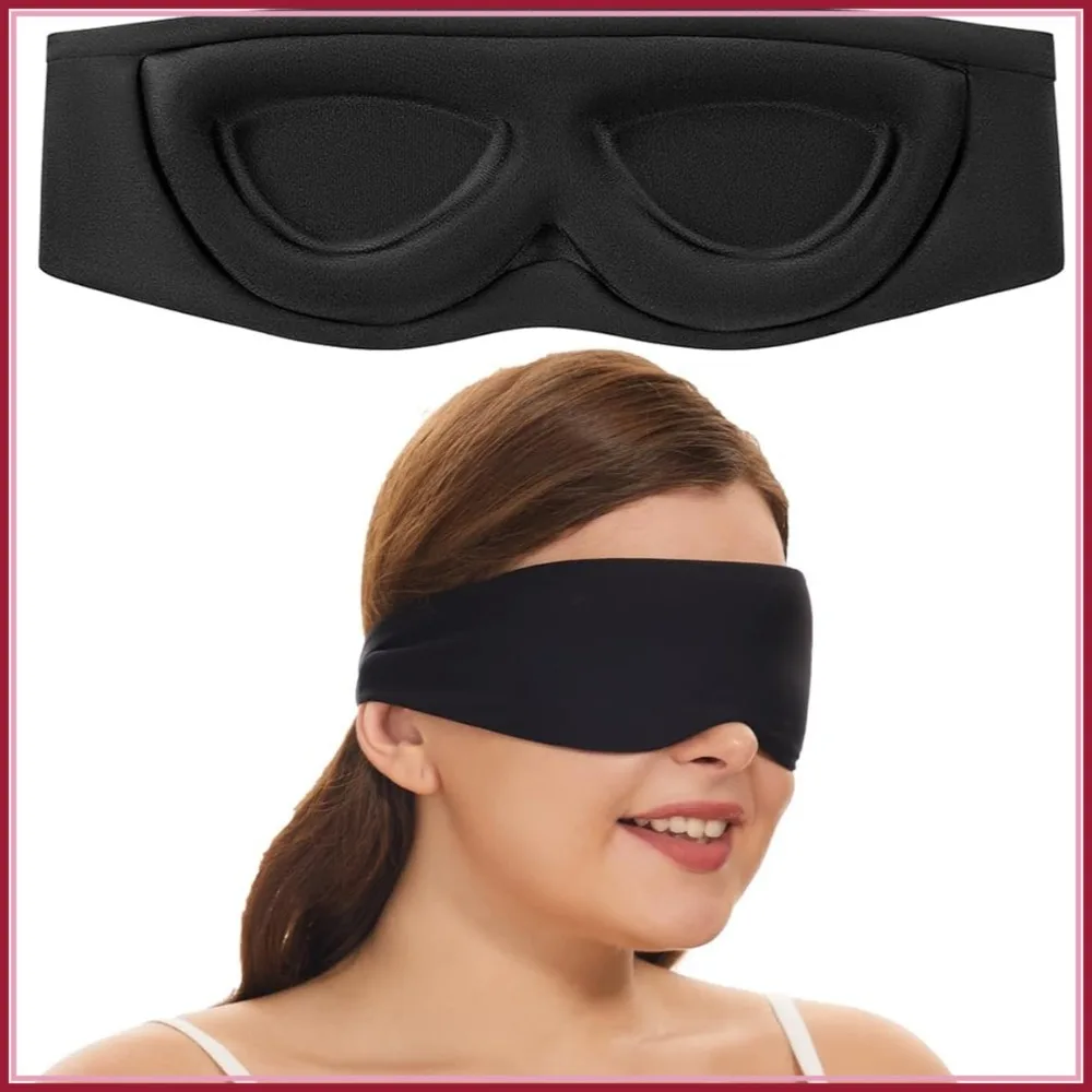 Cup-Shaped Sleep Mask for Side Sleepers, 100% Blackout, Extra-Soft, Machine Washable, Black
Cup-Shaped Sleep Mask for Side Sleepers, 100% Blackout, Extra-Soft, Machine Washable, Black