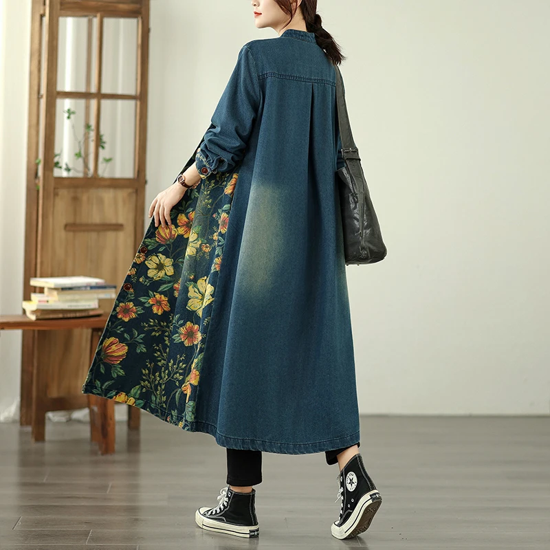 Свободное повседневное джинсовое пальто выше колена с круглым принтом Ne, ветровка миди, верхняя одежда, удобная длинная смесь хлопка све
Свободное повседневное джинсовое пальто выше колена с круглым принтом Ne, ветровка миди, верхняя одежда, удобная длинная смесь хлопка све