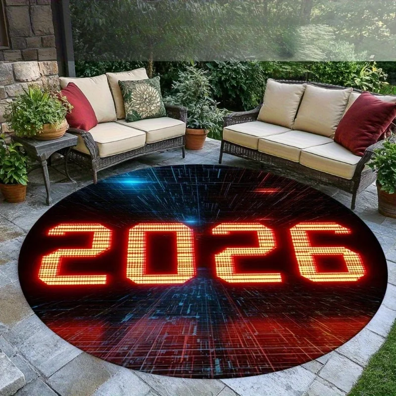 Новогодние украшения 2026 года, круглый ковер с цифрой 2026, подходит для гостиных, спален, кабинетов и балконов. С
Новогодние украшения 2026 года, круглый ковер с цифрой 2026, подходит для гостиных, спален, кабинетов и балконов. С