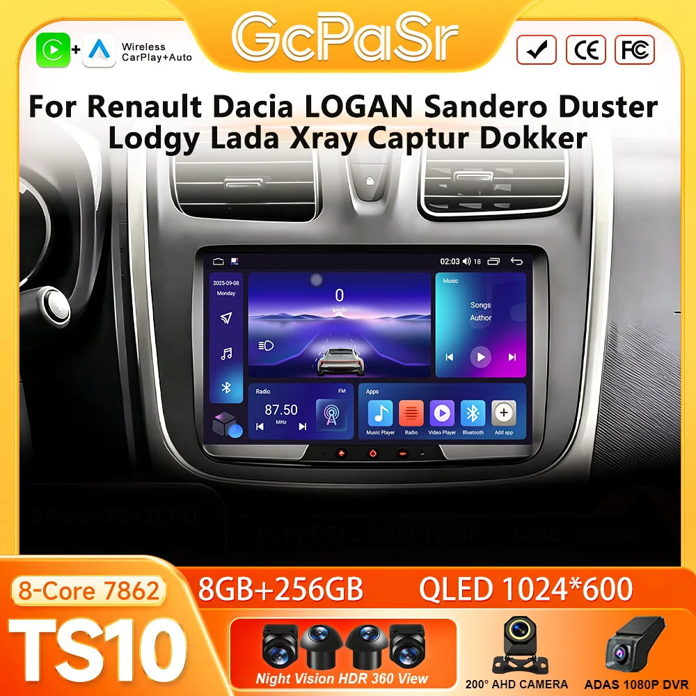 For Renault Dacia LOGAN Sandero Duster Lodgy Lada Xray Captur Dokker Car Radio Carplay Multimedia Player Navigation GPS No 2din
For Renault Dacia LOGAN Sandero Duster Lodgy Lada Xray Captur Dokker Car Radio Carplay Multimedia Player Navigation GPS No 2din