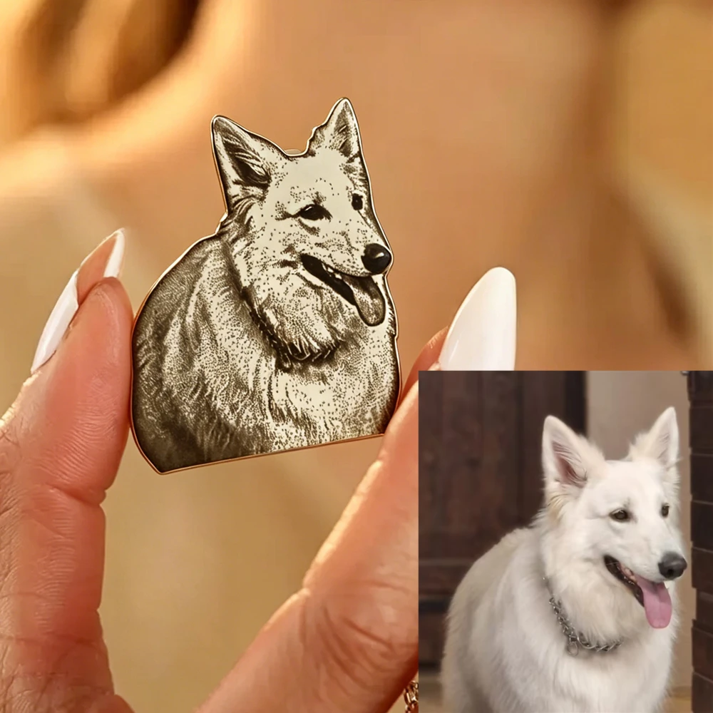 Customized Pet Portrait Photo Brooch Stainless Steel Personalized Dog Animal Picture Pin Badge Forever Pet Memorial Keepsake Gif
Customized Pet Portrait Photo Brooch Stainless Steel Personalized Dog Animal Picture Pin Badge Forever Pet Memorial Keepsake Gif