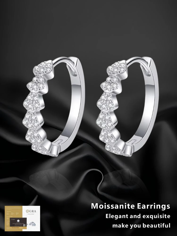 925 silver earrings GRA Certified Moissanite Women's Light luxury Simple Diamond-set Ear Buckle Valentine's Day gift
925 silver earrings GRA Certified Moissanite Women's Light luxury Simple Diamond-set Ear Buckle Valentine's Day gift