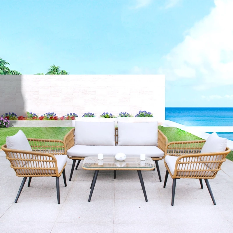 !@Small Modern Outdoor Rattan Sofa and Coffee Table Set with Waterproof Cushions for Patio Balcony Courtyard or Garden
!@Small Modern Outdoor Rattan Sofa and Coffee Table Set with Waterproof Cushions for Patio Balcony Courtyard or Garden