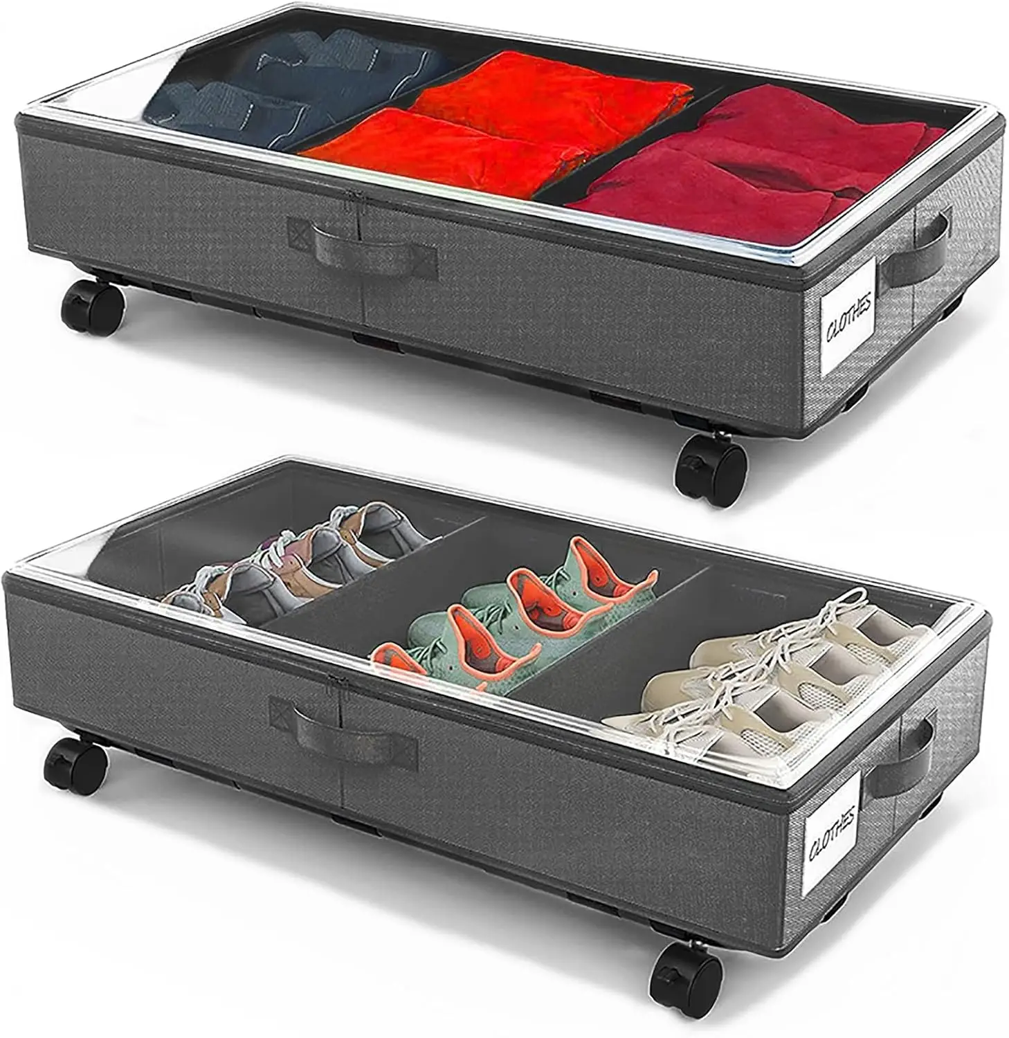 2 Pa Under Bed Storage Rolling Metal Frame Underbed Containers With Wheels Lid Visiable Window Storage Bag Box Organizer Home
2 Pa Under Bed Storage Rolling Metal Frame Underbed Containers With Wheels Lid Visiable Window Storage Bag Box Organizer Home