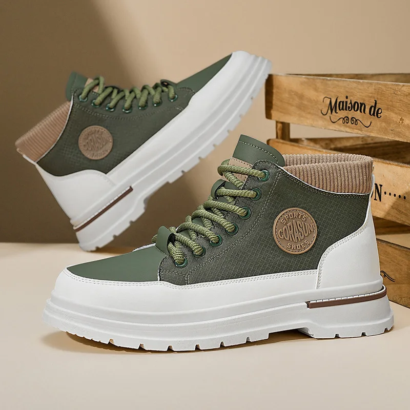 Men Board Shoes Autumn New High Top Classic Breathable Workwear Shoes Outdoor Fashion Wear-Resistant Casual Sneakers for Man
Men Board Shoes Autumn New High Top Classic Breathable Workwear Shoes Outdoor Fashion Wear-Resistant Casual Sneakers for Man