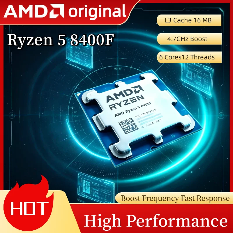 New AMD R5 8400F Ryzen 5 8400F 6 Cores 12 Threads 4.2GHz Desktop computer processor with AM5 Socket CPU DDR5 Sol Thermal
New AMD R5 8400F Ryzen 5 8400F 6 Cores 12 Threads 4.2GHz Desktop computer processor with AM5 Socket CPU DDR5 Sol Thermal