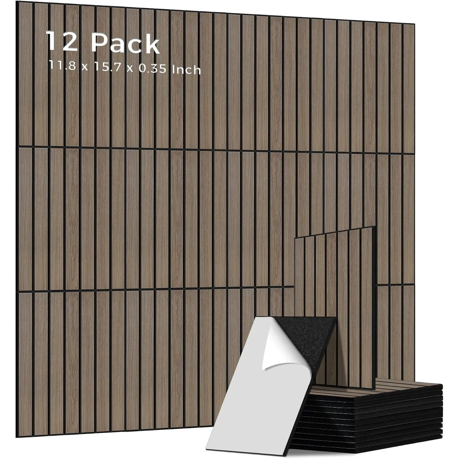 12 Pack PVC Wood Grain Acoustic Wall Panels, 11.8x15.7x0.35in Peel and Stick, 100% Polyester Fiber, Sound Absorbing for Home
12 Pack PVC Wood Grain Acoustic Wall Panels, 11.8x15.7x0.35in Peel and Stick, 100% Polyester Fiber, Sound Absorbing for Home