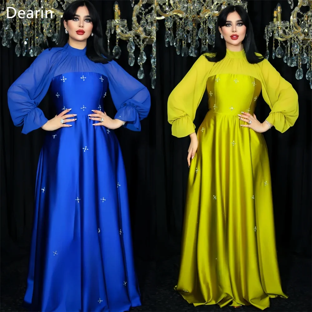 Customized Prom Gown Dearin Scoop Neckline A-line Floor Length Skirts Tulle Draped Bead Bespoke Occasion Dresses Saudi Arabia Ev
Customized Prom Gown Dearin Scoop Neckline A-line Floor Length Skirts Tulle Draped Bead Bespoke Occasion Dresses Saudi Arabia Ev