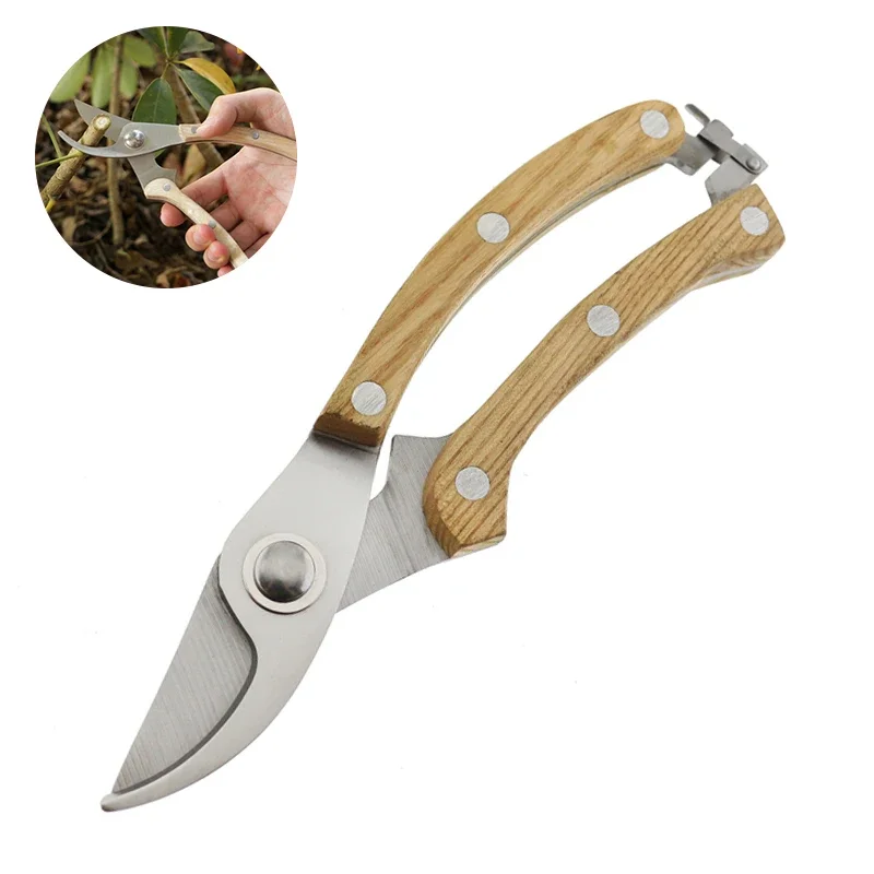 High Quality Wood Handle Professional Garden Shears Sharp Garden Scissors Bypass Pruning Shears for Cutting Live Flowers
High Quality Wood Handle Professional Garden Shears Sharp Garden Scissors Bypass Pruning Shears for Cutting Live Flowers