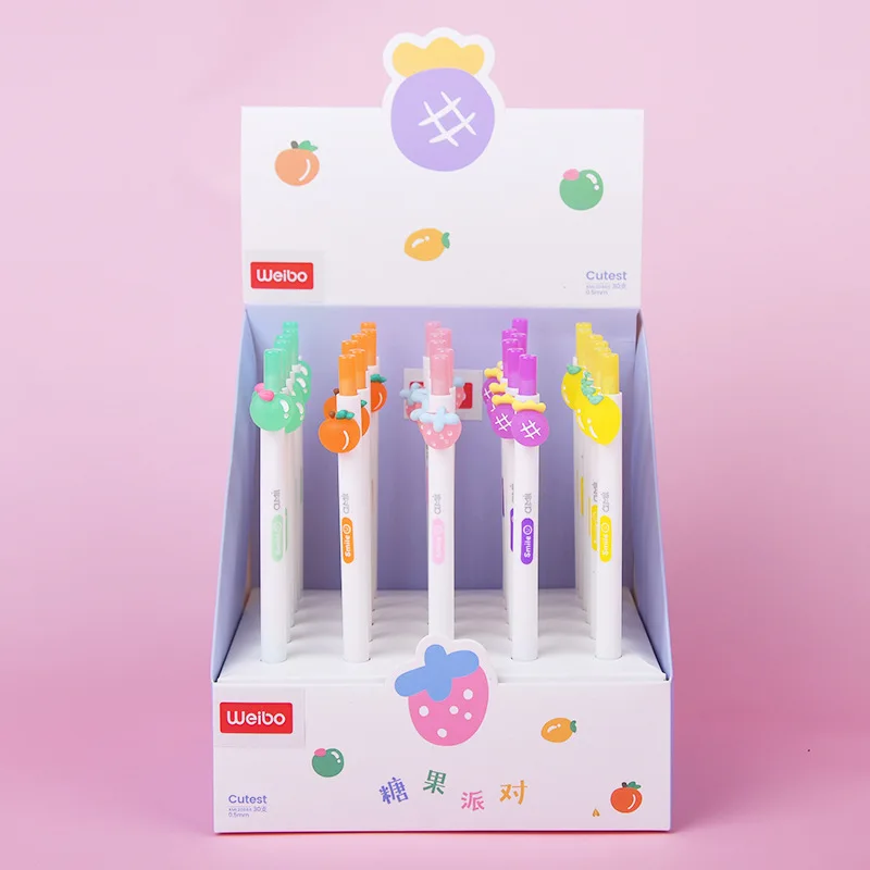 36pcs/lot Kawaii Fruit Press Gel Pen Cute 0.5mm Black Ink Gel Pens For Writing Office School Supply
36pcs/lot Kawaii Fruit Press Gel Pen Cute 0.5mm Black Ink Gel Pens For Writing Office School Supply
