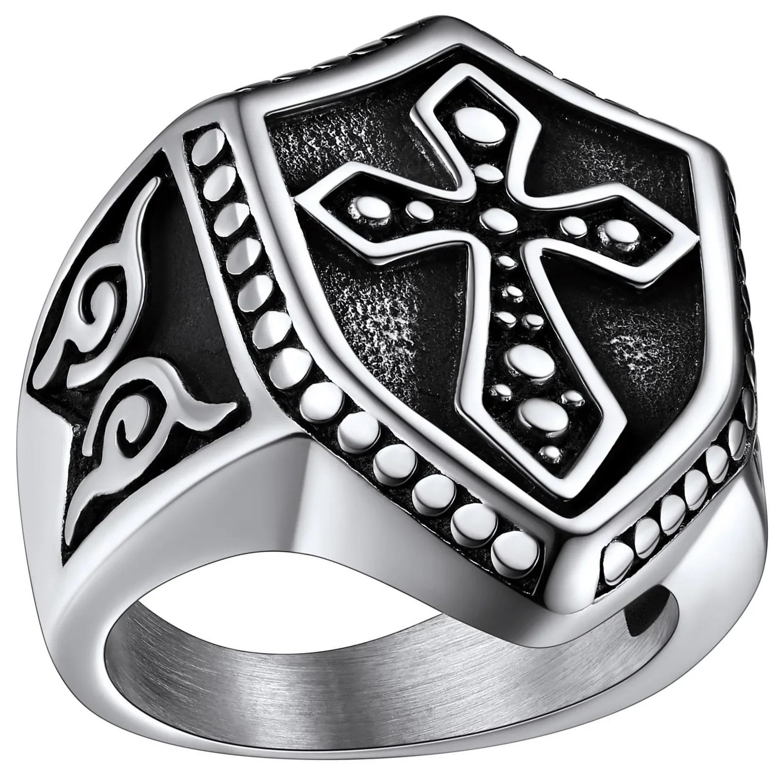 ChainsPro Mens Stainless Steel Crusader Jerusalem Cross Ring with 14K Gold Plated Two Tone Ring Size 7-14 CP979
ChainsPro Mens Stainless Steel Crusader Jerusalem Cross Ring with 14K Gold Plated Two Tone Ring Size 7-14 CP979
