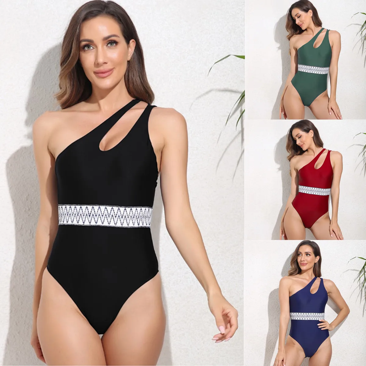2023 New One-piece Swimsuit Solid Color Ribbon Single-Shoulder One-Piece Swimming Suit Multi-Color Bikini Summer Swimsuit
2023 New One-piece Swimsuit Solid Color Ribbon Single-Shoulder One-Piece Swimming Suit Multi-Color Bikini Summer Swimsuit