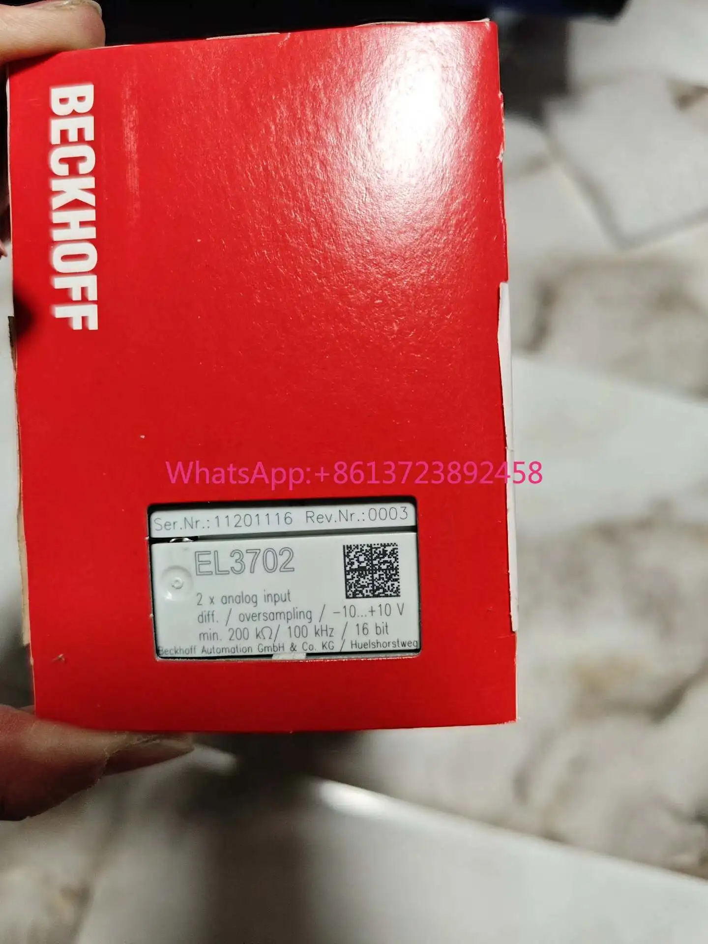 Beckhoff EL3702 module, 2 analog inputs, -10... + 10V, 16-bit resolution, original and genuine packaging is complete
Beckhoff EL3702 module, 2 analog inputs, -10... + 10V, 16-bit resolution, original and genuine packaging is complete