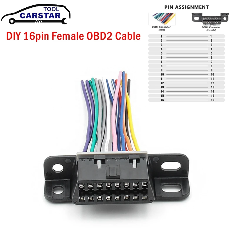 Universal OBD2 16 pin J1962 Female to Male Connector Cable DIY Fixed Harness Adapter Cable
Universal OBD2 16 pin J1962 Female to Male Connector Cable DIY Fixed Harness Adapter Cable