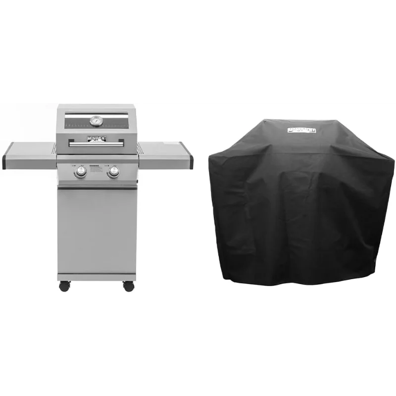 Monument Grills 14633 2-Burner Stainless Steel Liquid Propane Gas Grill with Clearview® Lid, Knob Controls with BBQ Cover
Monument Grills 14633 2-Burner Stainless Steel Liquid Propane Gas Grill with Clearview® Lid, Knob Controls with BBQ Cover