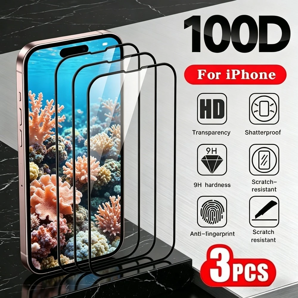 3Pcs Full Cover Screen Protector for iPhone 17 16 15 14 Pro Max Air 17e 16e Tempered Glass for iPhone 13 12 11 Pro 15 14 Plus
3Pcs Full Cover Screen Protector for iPhone 17 16 15 14 Pro Max Air 17e 16e Tempered Glass for iPhone 13 12 11 Pro 15 14 Plus