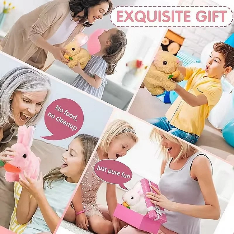 Electronic Rabbit Toy Simulated Bunny Doll Interactive Plush Figures Hopping Robotic Animal Jumping Toys Birthday Gifts for Kids
Electronic Rabbit Toy Simulated Bunny Doll Interactive Plush Figures Hopping Robotic Animal Jumping Toys Birthday Gifts for Kids