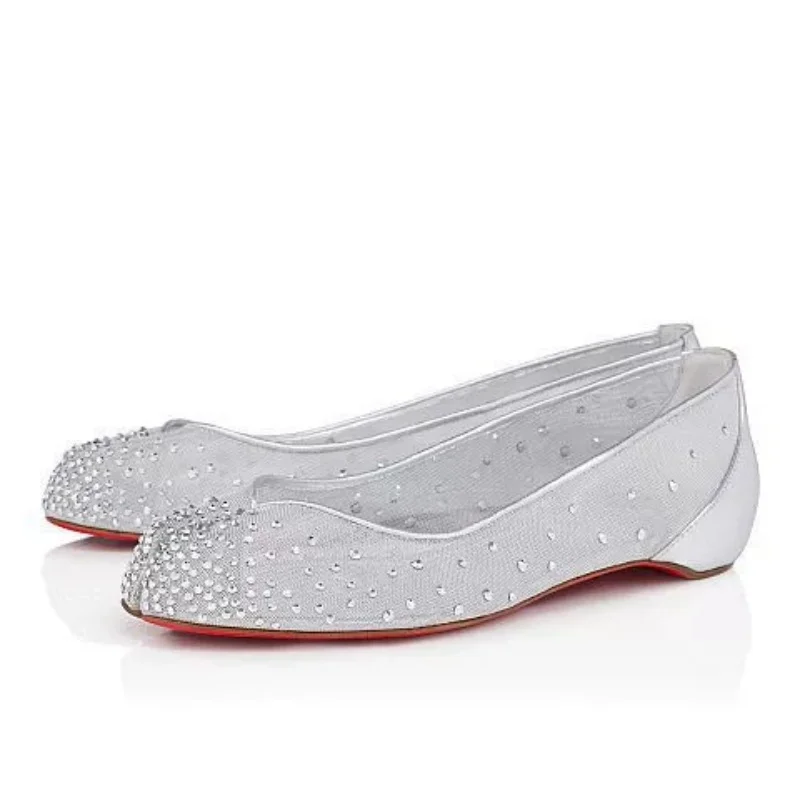 Ladies 2025 Summer New Mesh Diamond Ballet Flat Shoes Novelty Split Toe Women Elegant Flat Shoes Shallow Slip-on Femme Sabdals
Ladies 2025 Summer New Mesh Diamond Ballet Flat Shoes Novelty Split Toe Women Elegant Flat Shoes Shallow Slip-on Femme Sabdals