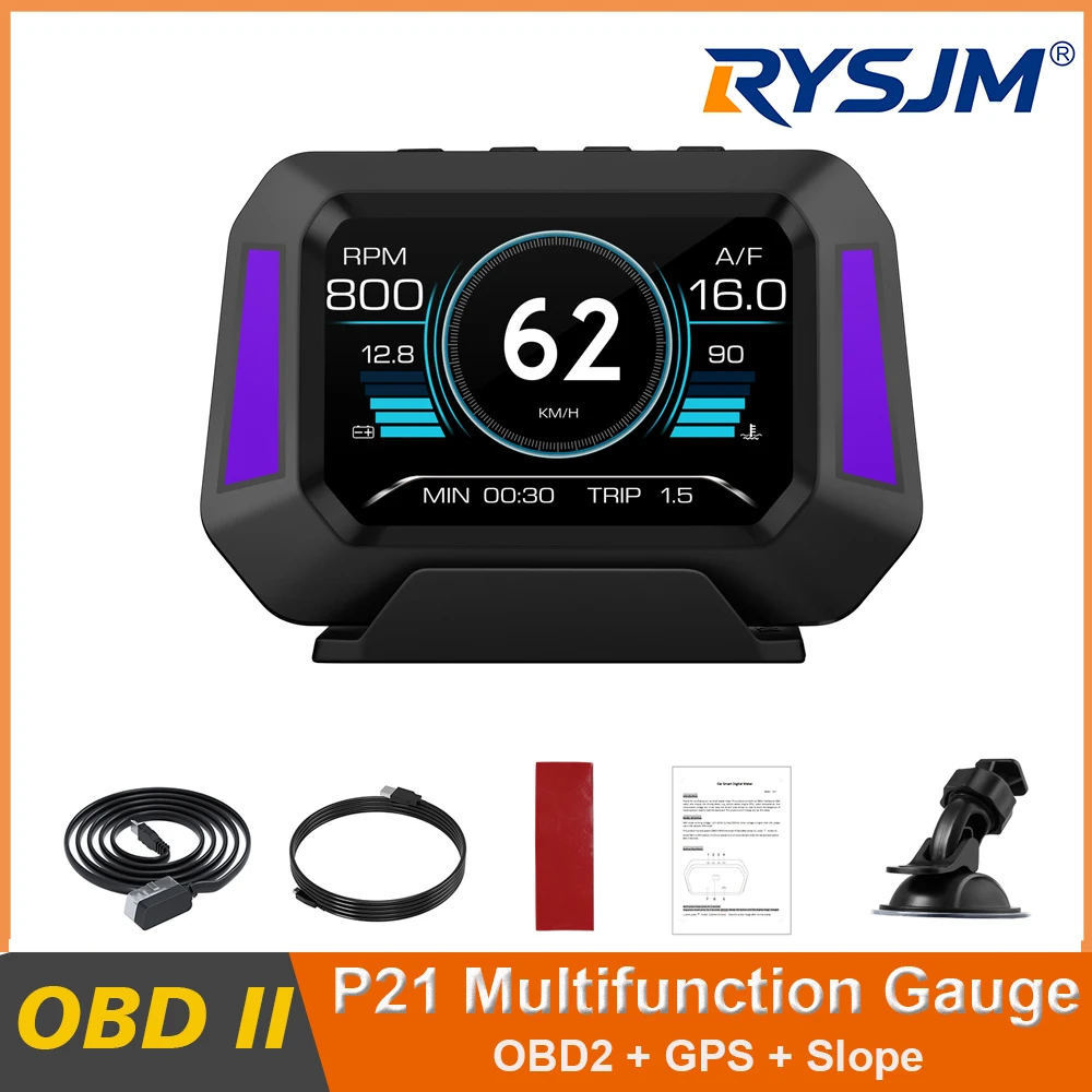 P21 New Car Digital Speedmeter Meter OBD2 On-board Computer 4x4 Inclinometer Slope Projector EOBD Water&Oil temp RPM Auto Meter
P21 New Car Digital Speedmeter Meter OBD2 On-board Computer 4x4 Inclinometer Slope Projector EOBD Water&Oil temp RPM Auto Meter