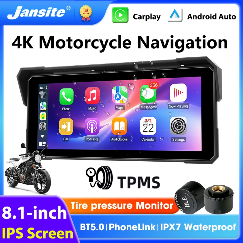 8.1 inch Motorcycle Carplay Screen Support TPMS Wireless Android Auto Navigation GPS IPX7 Waterproof Motorcycle Bluetooth 5.0
8.1 inch Motorcycle Carplay Screen Support TPMS Wireless Android Auto Navigation GPS IPX7 Waterproof Motorcycle Bluetooth 5.0