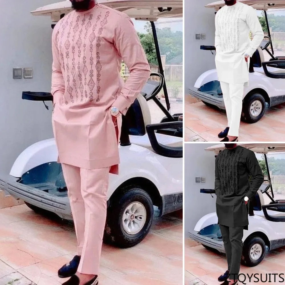 Two Pieces Set Men African Suit Long Sleeve Round Collar Print Shirt Pants Africa Traditional Wedding Party Outfits Slim Suits
Two Pieces Set Men African Suit Long Sleeve Round Collar Print Shirt Pants Africa Traditional Wedding Party Outfits Slim Suits