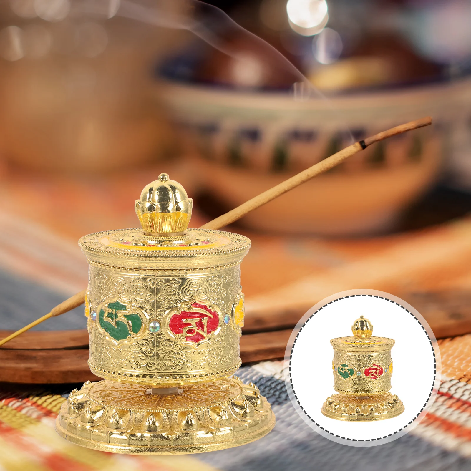 Tibetan Prayer Wheel Meditation Tool Home Decor Adornment for Office Hotel Restaurant Car Interior Buddhist Design Exquisite
Tibetan Prayer Wheel Meditation Tool Home Decor Adornment for Office Hotel Restaurant Car Interior Buddhist Design Exquisite