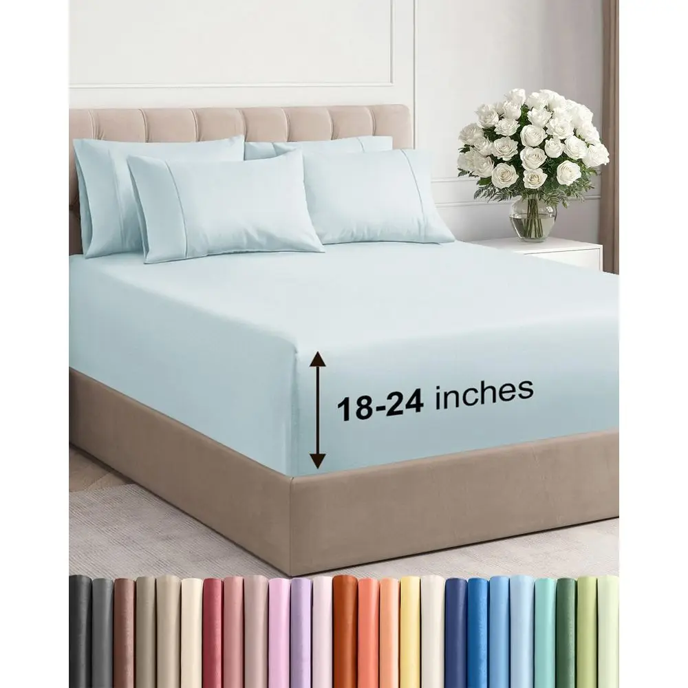 Extra Deep Queen Sheet Set - 6 Piece Breathable and Cooling Sheets - Hotel Luxury Bedding or Women, Men, Kids & Teens - Easy Sec
Extra Deep Queen Sheet Set - 6 Piece Breathable and Cooling Sheets - Hotel Luxury Bedding or Women, Men, Kids & Teens - Easy Sec