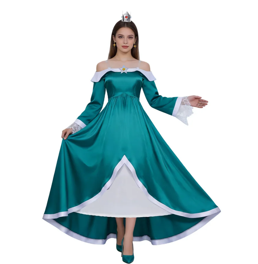 Rosalina Princess Cosplay Costume Galaxy Movie Turquoise Fancy Dress Crown Brooch Earrings Strap Kids Women's Fashion Takerlama
Rosalina Princess Cosplay Costume Galaxy Movie Turquoise Fancy Dress Crown Brooch Earrings Strap Kids Women's Fashion Takerlama