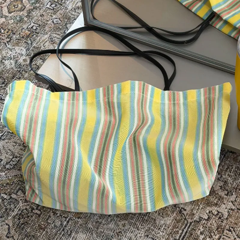 Fashion Casual Versatile Commuting Lightweight Large Capacity Handbag Shoulder Bag Striped Canvas Tote Bag
Fashion Casual Versatile Commuting Lightweight Large Capacity Handbag Shoulder Bag Striped Canvas Tote Bag
