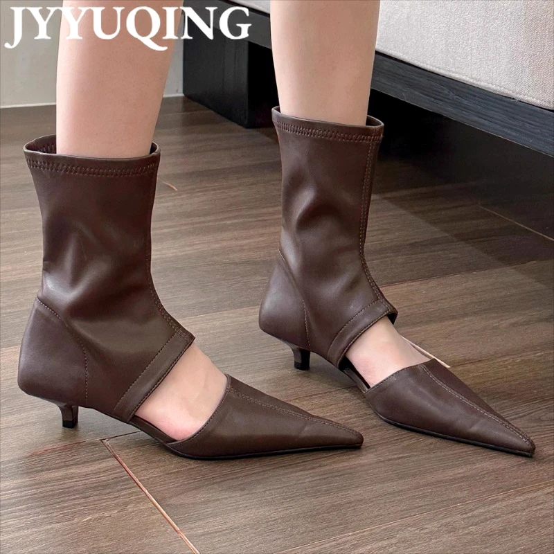 Summer Boots Women's Sandals High Heels Pointed Toe Shoes 2025 New Designer Dress Pumps Soft Leather Shoes Fad Sandalias Mujer
Summer Boots Women's Sandals High Heels Pointed Toe Shoes 2025 New Designer Dress Pumps Soft Leather Shoes Fad Sandalias Mujer