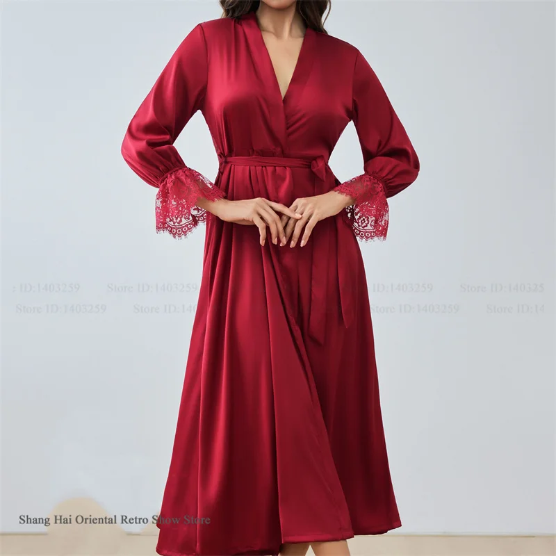 Женский длинный свадебный халат невесты, ночная рубашка, сексуальная кружевная ночная рубашка с открытой спиной, кимоно, банное платье, элегантная шелковая атласная одежда для сна, домашняя одежда
Женский длинный свадебный халат невесты, ночная рубашка, сексуальная кружевная ночная рубашка с открытой спиной, кимоно, банное платье, элегантная шелковая атласная одежда для сна, домашняя одежда