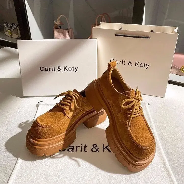 Frosted Leather Platform New Heightened Lace-up British Leather Women 2024 American Retro Loafers Single Shoes
Frosted Leather Platform New Heightened Lace-up British Leather Women 2024 American Retro Loafers Single Shoes