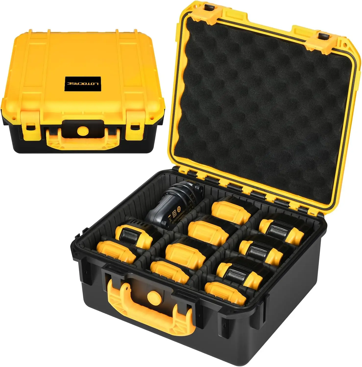 Waterproof Hard Shell Tool Bag with 9 Adjustable Dividers for 8V/12V/18V/20V Max Batteries and Chargers, Organizer Box for Power
Waterproof Hard Shell Tool Bag with 9 Adjustable Dividers for 8V/12V/18V/20V Max Batteries and Chargers, Organizer Box for Power