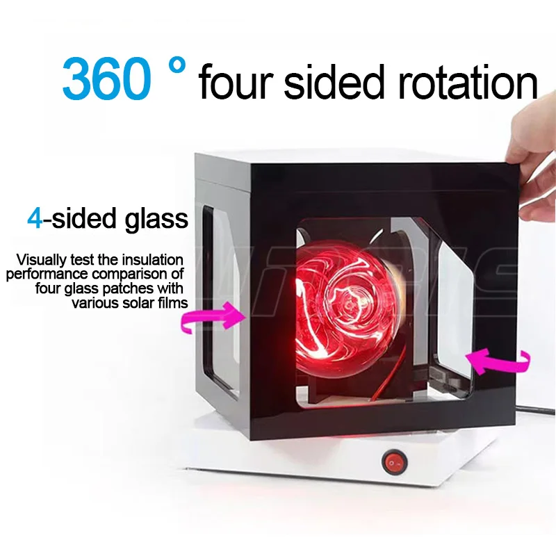 Rotatable Ceramic Window Tint Heat Insulation Tester Window Films Block Heat and UV Rays Performance Heat Lamp Box 4 Side KNS-24
Rotatable Ceramic Window Tint Heat Insulation Tester Window Films Block Heat and UV Rays Performance Heat Lamp Box 4 Side KNS-24