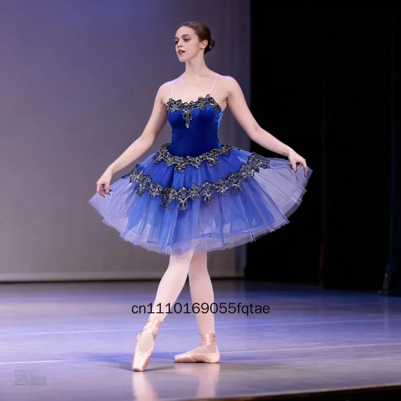 Women'S Blue Velvet Camisole Paquita Ballet Tutu Skirt Professional Stage Performance Costume Classical Ballet Dance Outfit
Women'S Blue Velvet Camisole Paquita Ballet Tutu Skirt Professional Stage Performance Costume Classical Ballet Dance Outfit