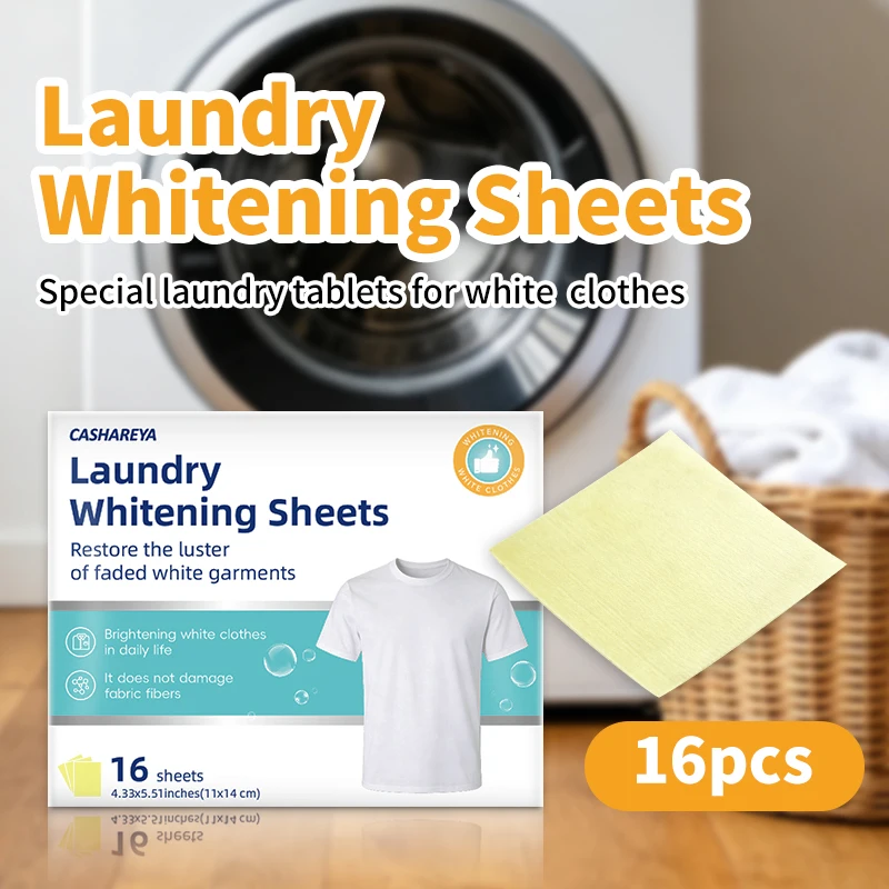 CASHAREYA Whitening Tablets for White Clothes 16 Pcs Restores Faded Yellowed Fabrics Brightens Laundry Bleach Alternative
CASHAREYA Whitening Tablets for White Clothes 16 Pcs Restores Faded Yellowed Fabrics Brightens Laundry Bleach Alternative