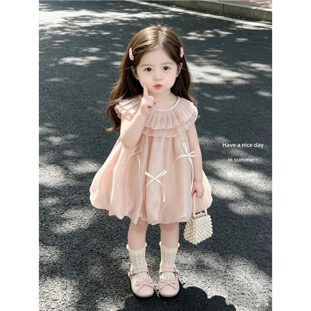 New Arrival Baby Girl Cute Ballerina Skirt, Retro Turn-down Collar Dress with Ribbon Decor for 73-130cm
New Arrival Baby Girl Cute Ballerina Skirt, Retro Turn-down Collar Dress with Ribbon Decor for 73-130cm