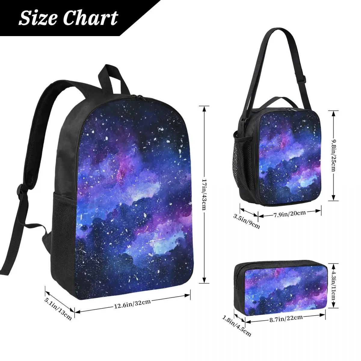 Galaxy Backpack Student Boys Girls BookBag School Bag Laptop Shoulder Bags 3ps Insulated Lunch Bag Pencil Case
Galaxy Backpack Student Boys Girls BookBag School Bag Laptop Shoulder Bags 3ps Insulated Lunch Bag Pencil Case