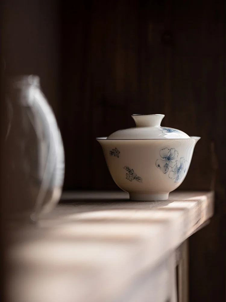 GuYinTang Hand-Painted White Porcelain Tea Bowl Home Use Gongfu Tea Brewing Bowl Handheld Bowl Ceramic Cuisine
GuYinTang Hand-Painted White Porcelain Tea Bowl Home Use Gongfu Tea Brewing Bowl Handheld Bowl Ceramic Cuisine