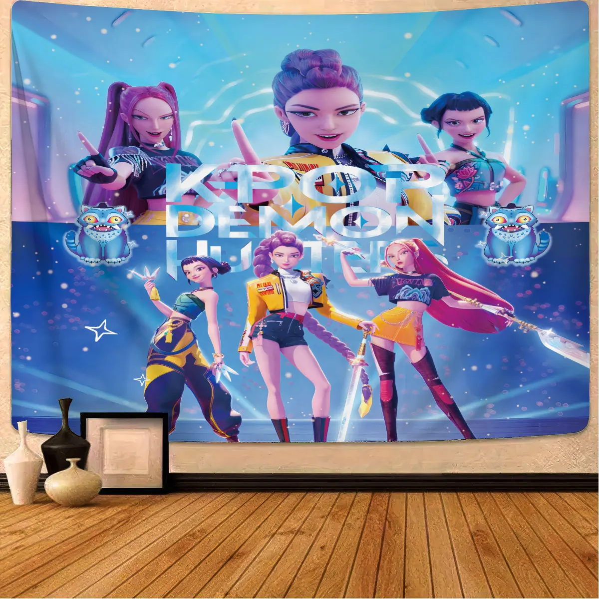 1 K-Pop Demon Hunters Print Tapestry Multi Size Living Room Wall Art Decoration Machine Washable Background Cloth Space Pendant
1 K-Pop Demon Hunters Print Tapestry Multi Size Living Room Wall Art Decoration Machine Washable Background Cloth Space Pendant