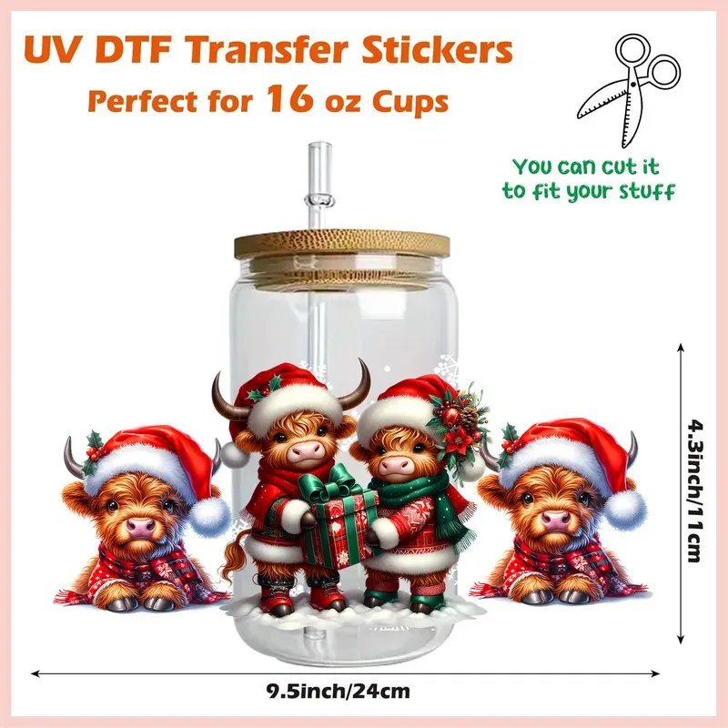 Happy Christmas Vibe Cute Funny Highland Cattle Party DIY Decals 3D transfers uvdtf stickers 16oz uv dtf cup wraps
Happy Christmas Vibe Cute Funny Highland Cattle Party DIY Decals 3D transfers uvdtf stickers 16oz uv dtf cup wraps