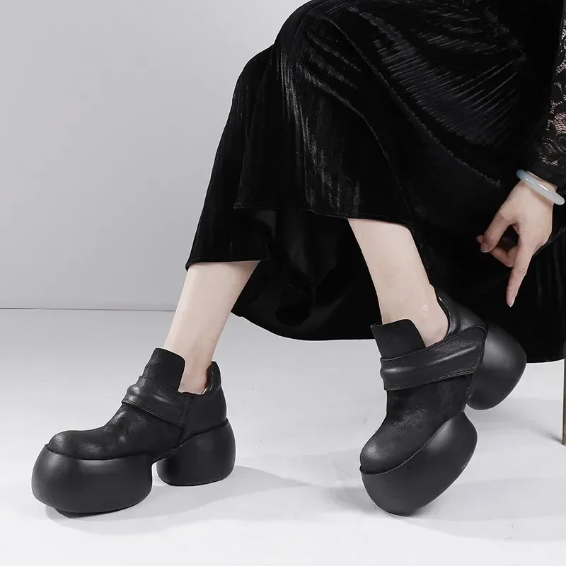 Birkuir Thick Heel Short Boots Women Hook Loop Genuine Leather Platform Short Boots Luxury High Heel Ankle Boots High Top Shoes
Birkuir Thick Heel Short Boots Women Hook Loop Genuine Leather Platform Short Boots Luxury High Heel Ankle Boots High Top Shoes
