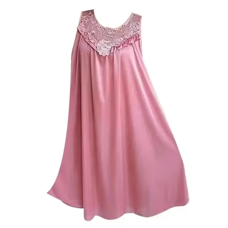 Women's Sleeveless Lace Nightgown-Silky Smooth Loose Fit Sleepwear Summer Loungewear Sleepwear Home Wear Daily Relaxation
Women's Sleeveless Lace Nightgown-Silky Smooth Loose Fit Sleepwear Summer Loungewear Sleepwear Home Wear Daily Relaxation