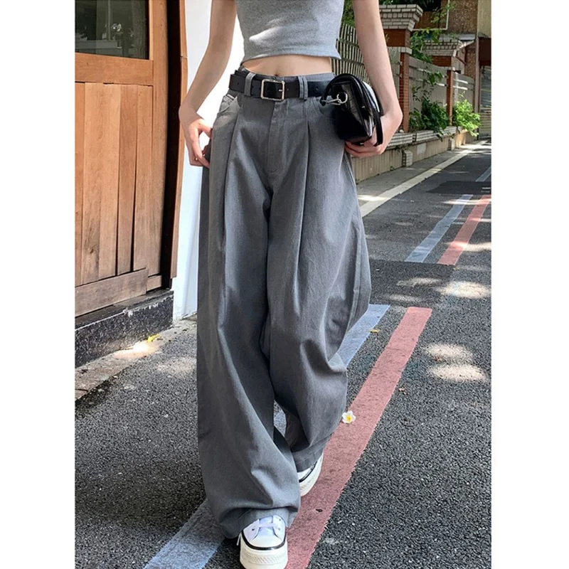 Серые широкие джинсы в американском стиле, женские прямые свободные повседневные брюки-палаццо с высокой талией
Серые широкие джинсы в американском стиле, женские прямые свободные повседневные брюки-палаццо с высокой талией