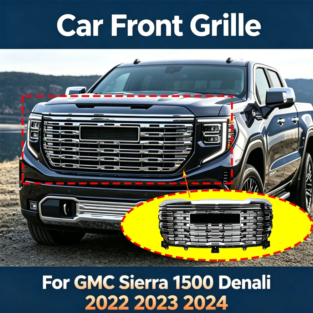 Car Front Grille for GMC Sierra 1500 Denali 2022 2023 2024 Lower Mesh Grill Grille Guard Protector Cover Trim Auto Accessories
Car Front Grille for GMC Sierra 1500 Denali 2022 2023 2024 Lower Mesh Grill Grille Guard Protector Cover Trim Auto Accessories