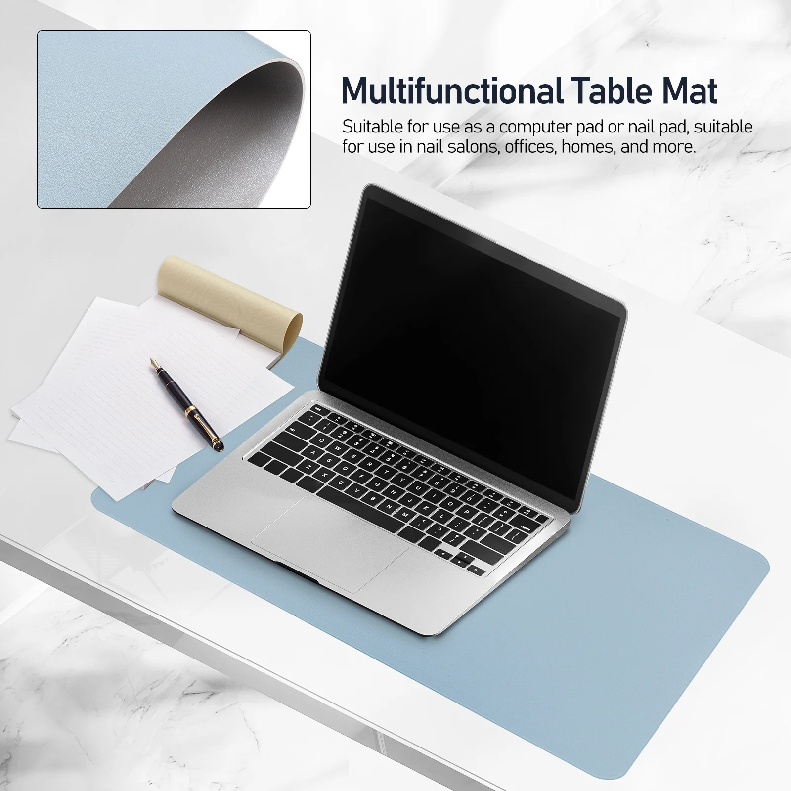 Water Resistant Desk Mat 60x40cm Blue Silver Mouse Pad Nail Table Protector Non Slip Easy Clean Multi Purpose Comfortable H
Water Resistant Desk Mat 60x40cm Blue Silver Mouse Pad Nail Table Protector Non Slip Easy Clean Multi Purpose Comfortable H